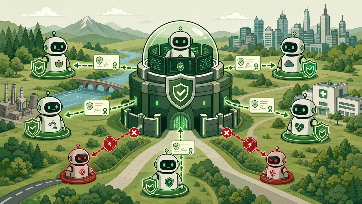 Illustration zu Multi-Agent Security für sichere KI-Agenten-Orchestrierung
