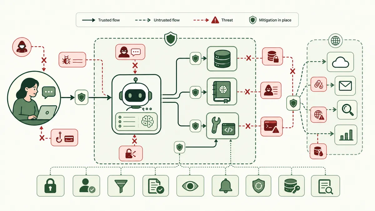 Illustration zu Threat Modeling für sichere KI-Agenten